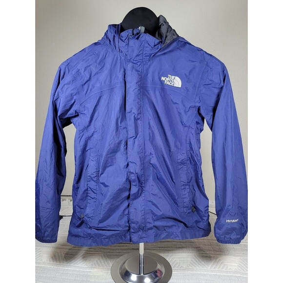 The North Face HyVent Boys Jacket Blue Size M (10/12) Waterproof Packable Hood - Picture 1 of 10